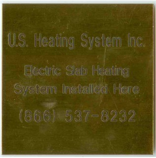 U.S. Heating System Marker Plate