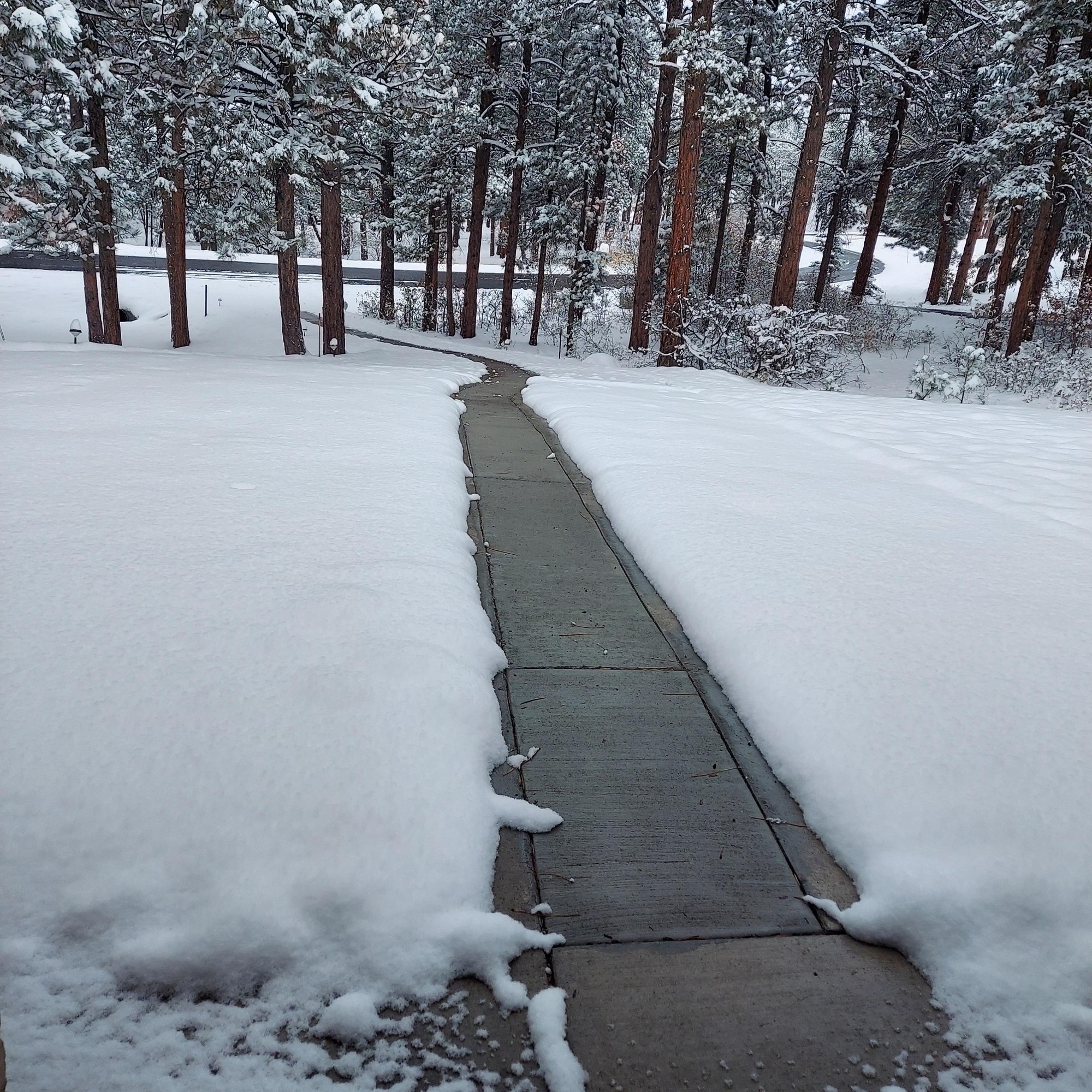 Heated walkway keeping path ice-free during Sierra Nevada winter storm