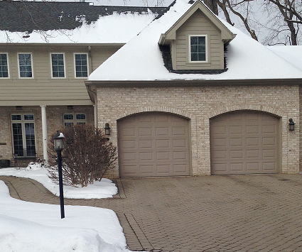 Snowy driveway in winter