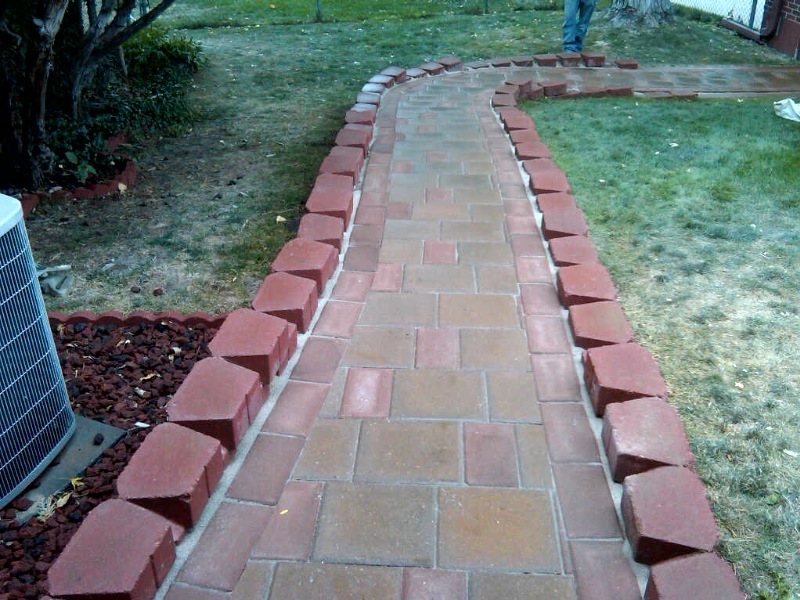 heated walkway with pavement bricks 